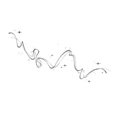 a black and white drawing of a wave with stars in the sky behind it on a white background