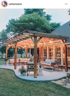 an image of a gazebo with lights on it and the text, shop the pic