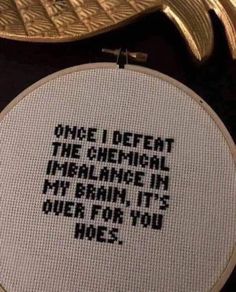 a cross stitch pattern with words on it