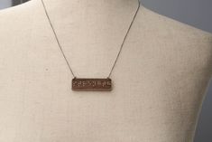 "{  S T R E N G T H  } Be brave. Be bold. Be unafraid. I created these reversible necklaces to express the virtues I strive to live my life by. With one side in Braille + the other in a sweet, handwritten script, its up to you which side you display. Let this necklace be a tiny reminder of the values that inspire you, that you hold true + dear to your heart.  { item description } Your necklace will arrive packaged on a custom Braille-typed + laser-engraved steel-gray card with accompanying text Braille Necklace, Petite Necklace, Live My Life, The Virtues, Silver Paint, Modern Necklaces, Silver Box, Oxidized Sterling Silver, Name Necklace