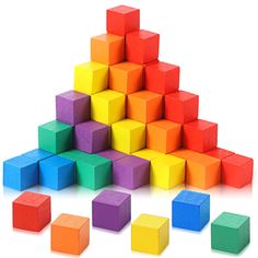 colorful wooden blocks arranged in the shape of a pyramid