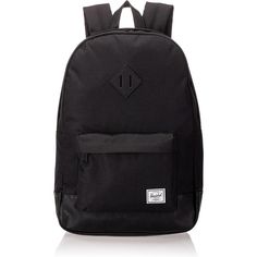 Featuring a timeless diamond shaped accent, the heritage backpack offers a functional design and a fine regard for detail. Fully lined with Herschel Supply's signature coated polyester fabric Interior sleeve pocket can hold up to a 15" laptop. Classic Backpack For Back To School, Classic Black Backpack, Classic School Backpack, Classic Black Outdoor Backpack, Classic Black Backpack For Outdoors, Classic Standard Backpack With Functional Pockets, Classic School Backpack With Pockets, Classic Black Nylon Backpack, Classic Nylon School Backpack