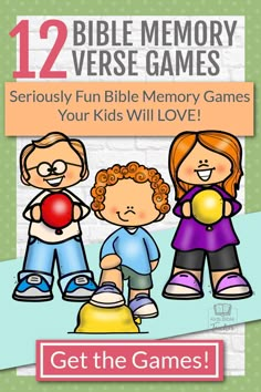 Do you help children memorize Bible verses? Whether you are teaching one child at home or 25 children in a classroom, you need easy ways to make memory verse time seriously fun. These 12 Bible memory verse games will help you to do exactly that – with very little prep time and using objects you probably already have in your home! Memory Verse Games For Preschoolers, Preschool Bible Games, Bible Verse Games For Kids, Memory Verses, Bible Games For Kids, Memory Verse Games, Memory Verses For Kids, Bible Class Activities