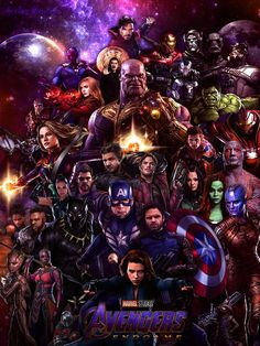 the avengers movie poster with many different characters