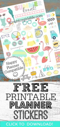 the free printable planner stickers for planners