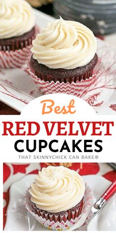 Red Velvet Cupcakes - The quintessential red velvet cupcakes made with buttermilk and a splash of vinegar with a to die for cream cheese icing! The perfect dessert for Christmas or Valentine's Day, but you'll want to make them more than a couple of times a year!!! Recipe With Buttermilk, Dessert For Christmas, Valentine Sweets, Red Velvet Cupcakes Recipe, Velvet Cakes, Red Velvet Recipes, Cupcakes Recipes, Homemade Dessert, Buttermilk Recipes