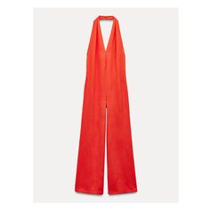 V-neck halter neckline long flowy jumpsuit. Open back. Wide leg. Chic Strapless V-neck Jumpsuit For Summer, Summer Evening Jumpsuits And Rompers With Halter Neck, Summer Evening Halter Neck Jumpsuits And Rompers, Halter Neck Jumpsuits And Rompers For Spring Evenings, Spring Evening Halter Neck Jumpsuits And Rompers, Chic Halter Neck Jumpsuits And Rompers, Spring Evening Halter Neck Strapless Jumpsuit, Spring Evening Strapless Halter Neck Jumpsuit, V-neck Strapless Jumpsuit For Evening In Spring