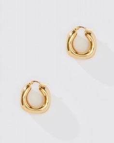 22k gold platedHypoallergenicGold chunky hoopPost back closureMeasurement approx. 1.75" Western Hats, Gold Earring, Gift Vouchers, Dainty Earrings, Jewelry Earrings Hoops, Gold Hoop, 22k Gold, Gold Hoop Earrings, Handbags On Sale