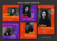 social media templates with different colors and styles