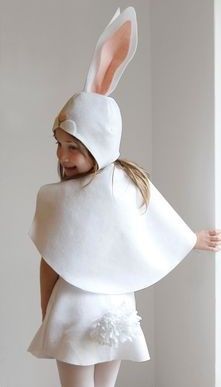 Bunny Costume Kids Diy, Diy Bunny Costume Kids, Felt Halloween Costumes, Rabbit Costume Diy, Diy Bunny Costume, Patron Costume, Purim Costume, Animal Costumes For Kids, Diy Fantasia