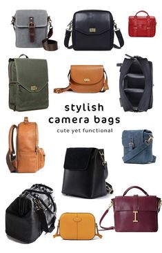 many different types of bags with the words stylish camera bags