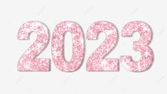 the numbers are made out of pink glitter