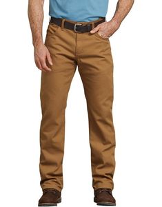 FLEX Regular Fit Straight Leg Tough Max™ Duck 5-Pocket Pants, Stonewashed Brown Duck Formal Casual, Lifestyle Clothing, Pocket Pants, Cotton Fabrics, Stretch Pants, Bottom Clothes, Moss Green, Work Pants, Bottoms Pants