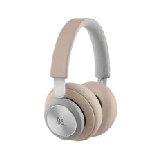 the b & o play wireless headphones in beige and silver are on sale for $ 59