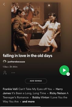 an old photo with the caption'falling in love in the old days '