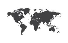 a black and white map of the world is shown on a white background with space for text