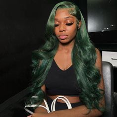 Product Details Brand Name Geeta Hair Hair Texture Body Wave Wig Wig Color Dark Green Wigs Human Hair Tape Brazilian Hair Hair Length 14-30Inch Lace Size 13x4 Lace Front Wig/4x4 lace closure Material Grade Brazilian Virgin Hair Density 150% 180% 250% Density Wig Size Average 21.5-22.5 Inch Head Circumference Straps Adjustable Lasting For 1 More Year Can Be Dyed And Bleached Yes Hair Advantage No Shedding,Tangle Free, Soft,Bouncy Shipping Shipped within 24-48 hours，5-7 Bussiness days arrive Frontal Wig Body Wave, Frontal Wig Hairstyles, Green Wig, Hair Tape, Frontal Hairstyles, Dope Hairstyles, Front Lace Wigs Human Hair, Baddie Hairstyles, Lace Wig