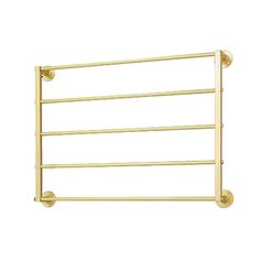 a gold towel rack with four bars on the front and one bar on the back