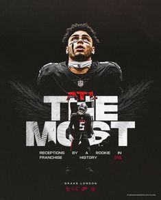 a poster for the football team that has been featured as a man with wings on his chest