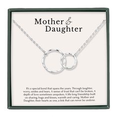 PRICES MAY VARY. MOTHER DAUGHTER BOND: Celebrating the unbreakable bond between a mother and her daughter and make every moment memorable with this heartfelt symbol of love and affection. Our interlocking circles symbolize eternal connection and enduring love. Whether it's to mark a new milestone in motherhood, a gift from daughter to mom, a gift from mom to daughter, a gift to a mom friend -- this necklace is the right choice! GIFT FOR ALL OCCASIONS: Honor the special woman in your life! Our ci Mother Daughter Bond, Grandmas Birthday, Double Circle Necklace, Mother Daughter Bonding, Interlocking Circle Necklace, Birthday Presents For Mom, Mom Friend, Mother Daughter Necklace, Touch Love