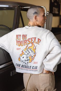 Bet On Yourself Crewneck Pullover Go Find Less, I'm Too Much, Bet On Yourself, Beard Art, Comfy Crewneck, Laser Design, Future Style, 2024 Style, Adidas Track Jacket