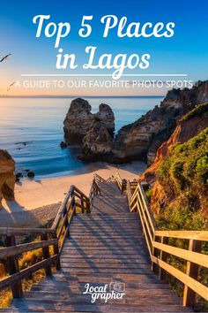 steps leading to the beach with text overlay that reads top 5 places in lagos