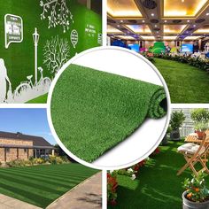 artificial grass is being used to create an outdoor area