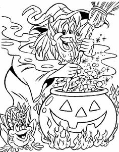 halloween coloring pages with pumpkins and witches