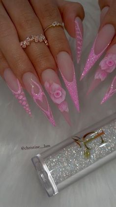 Lam Christine on Instagram Natural Acrylic, Natural Acrylic Nails, 2023 Pink, Goth Nails, White Acrylic Nails, Pink Nail Designs, Pink Nail, Halloween Nail, September 10