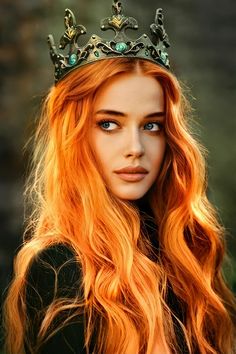 Petricore Redhead Ginger Queen Crown Jewelry Lights And Shadows, Red Haired Beauty, Orange Hair, Alam Yang Indah, Ginger Hair, Girl Face