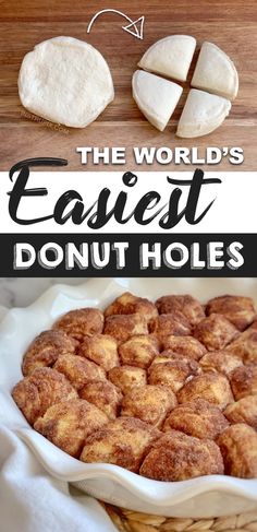 the world's easier donut holes recipe is made with cinnamon rolls and sugar