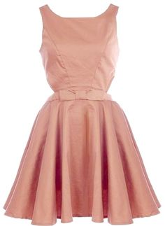 Rose Rapture Dress: Features princess seams to the bodice with a four-button closure at rear, cutout sides and modern open back, nipped and neat banded waist, and a beautifully gathered A-line skirt to finish.