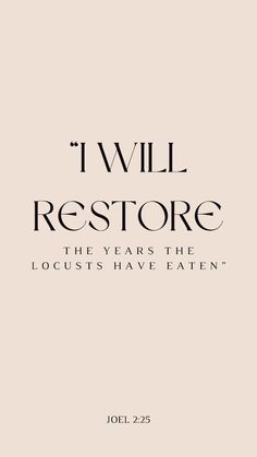 i will restore the years the locuss have eaten by joiel 22 - 25