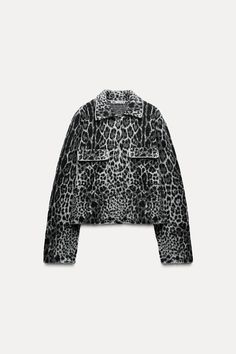 ANIMAL PRINT JACQUARD KNIT CARDIGAN Zara Cardigan, Long Sleeve Knitted Cardigan, Autumn Casual, Leather Shirt, Cardigan Top, Jacquard Knit, Printed Cardigan, Street Outfit, Cardigan Fashion