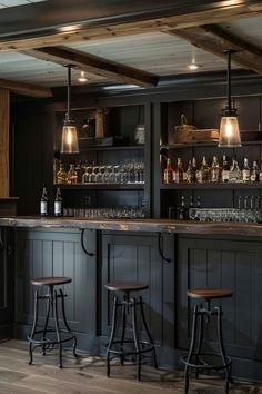 an image of a bar with stools