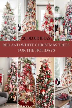 red and white christmas trees for the holidays