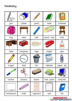 a printable worksheet with different types of objects in the word workbook