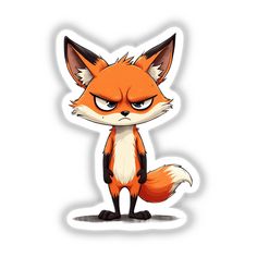 Angry Fox with Intense Stare Cartoon Fox Drawing Easy, Angry Fox, Intense Stare, Cute Fox Drawing, Fox Cartoon, Fox Drawing, Cute Fox, Cartoon Stickers, Sticker Pack