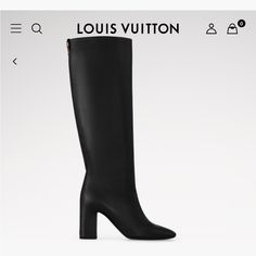 Brand New Louis Vuitton Knee High Black Donna Boots With Chic Quiet Luxury Louis Vuitton Detail On The Back. Size 37 Fits Like A Size 7 Quiet Luxury, Louis Vuitton Shoes, Shoes Brand, Shoes Heels Boots, Shoe Brands, High Boots, Shoes Women Heels, Knee High, Shoes Heels