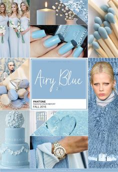 a collage of blue and white wedding color palettes for the bride's