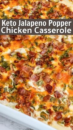 the keto jalapeno popper chicken casserole is ready to be eaten