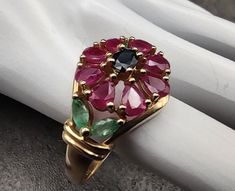 14K Yellow Gold Ruby, Onyx, Emerald, Flower Design Ring, Diamond Cluster Ring, 925 Silver Ring, Wedding Women Jewelry, Cocktail Ring Hello Dear, It's your perfect choice and you are at right place (Jovaa Jewels) where you find all the latest jewelry,  and for those who are looking for a latest engagement and wedding ring in all types of metals like 10K / 14K / 18K Yellow, Rose or White Gold and 925 Sterling Silver with Moissanite and Lab-Diamond Options available. 💍 Product Specification : ➡ Ty Ruby Rings Women, Cocktail Ring Designs, Long Crystal Earrings, Jewlery Rings, Argentium Silver, Platinum Metal, Latest Jewellery, Diamond Cluster Ring, Diamond Cluster