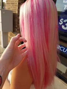 Pink and Blonde Hair Blonde Pink And Black Hair, Pink And White Hair, Skunk Hair, Pink Blonde, Pink Blonde Hair, Haircut Inspo, Hair Streaks, Dyed Hair Inspiration, Birthday Hair