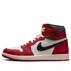 The Air Jordan 1 Retro High OG Chicago Lost and Found offers a unique take on the iconic 1985 colorway that has been sought after for decades. The shoe's striking details are sure to turn heads with its pre-yellowed accents and cracked leather upper that evokes a special "lost and found" look of age and wear. Featuring timeless minor details, like Nike Air branding on the tongue tag, Nike Swoosh on the side panel, wings logo near the ankle collar, reduced height collar for improved comfort, perf Air Jordan 1 Chicago, Retro Jordans, Nike Snkrs, Jordan Model, Jordan Retro 1, Jordan 1 High Og, Air Jordan Retro, Air Jordan 1 Retro High Og, Nike Dunk High