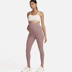 Whether it's yoga or a bike ride or a walk, you can move freely in our unbelievably soft Nike Zenvy leggings. Their InfinaSoft fabric is lightweight—but still squat-proof!—with softness that you can feel with every bend, stretch and shift. As your body changes, the maternity design gives you extra space where you need it so it adapts through your pregnancy. Plus, they're durable enough for you to move, wash and wear again and again. Growing Belly, Designer Maternity, Squat Proof, Women Lifestyle, Wide Waistband, Training Shoes, Nike Dri Fit, Maternity Wear, Daily Workout