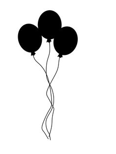 three black balloons floating in the air