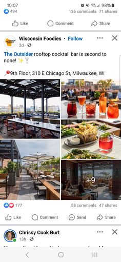 the instagram page for chicago's newest rooftop restaurant