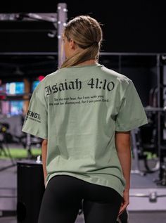 Isaiah 41:10 "So do not fear, for I am with you. Do not be dismayed, for I am your God" God is with you, always. In your work, in your friendships, in your relationships, He is the center. When we proclaim our faith in Jesus, we not only are picking up weapons for fighting with the light, but against the dark. Do not fear, the Lord says, for He is with you every step of the way. FIT: Model is 6’0” comfortably wearing a size L Female Model is 5'4", wearing size S Fits true to size for an oversize Christian Oversized Tee, Cool Christian Shirts, Shirt Quotes Inspirational, Christian Clothes Aesthetic, Christian Summer Outfits, Church Merch Ideas, Cute Christian Outfits, God Sees Everything, Christian Workout Clothes