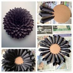 several pictures of different types of paper flowers