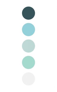 three circles are arranged in the shape of four dots, one is blue and one is green